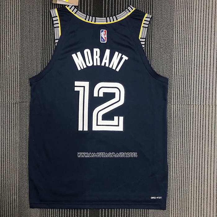 Ja Morant NO 12 Camiseta Memphis Grizzlies Ciudad Autentico 2021-22 Azul